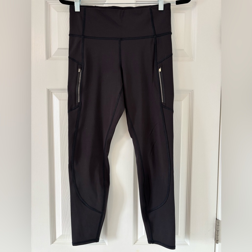 Athleta fleece lined Black Rainier High-Waisted Leggings